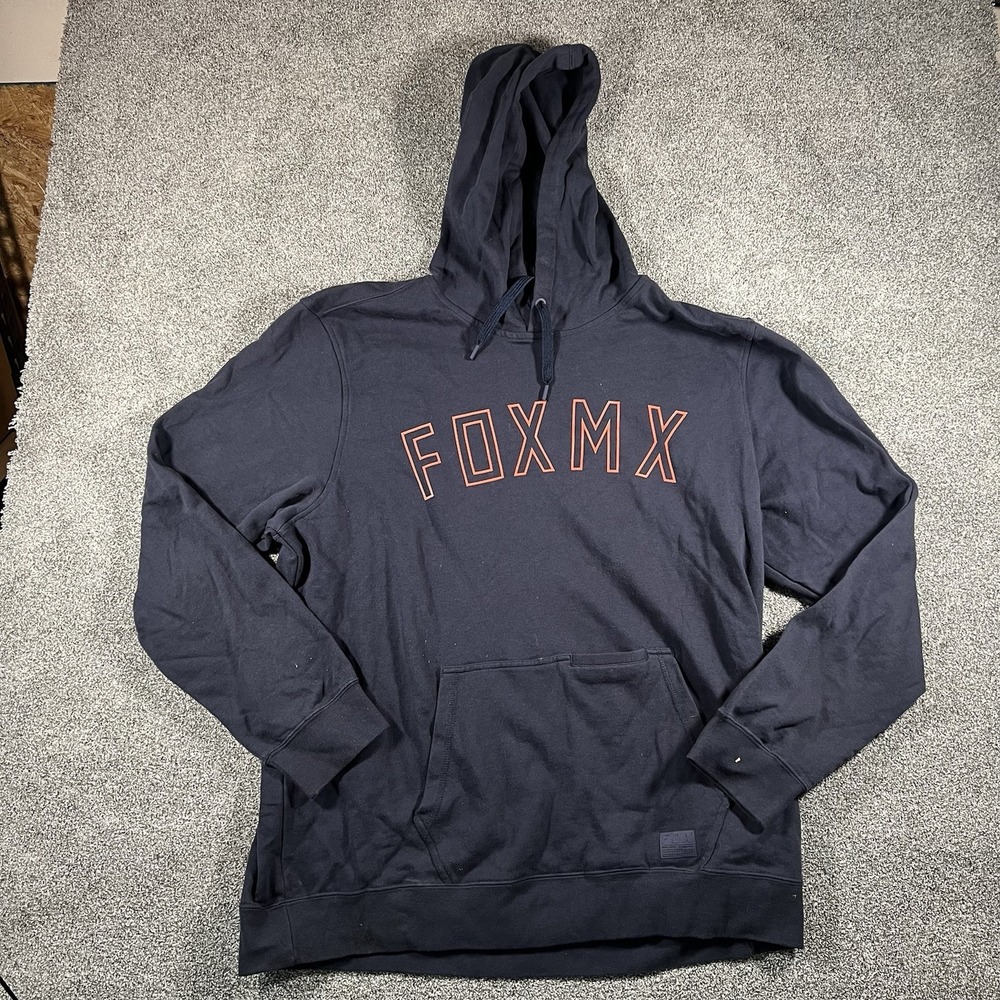 Fox Racing Men’s Pullover Hoodie Black Graphic Logo Sweatshirt Size XXL